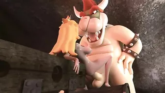 She is kinda horny so she lets Bowser fuck her peachy pussy from behind HARD