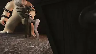 She is kinda horny so she lets Bowser fuck her peachy pussy from behind HARD