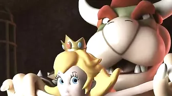 She is kinda horny so she lets Bowser fuck her peachy pussy from behind HARD