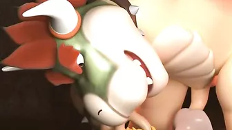 She is kinda horny so she lets Bowser fuck her peachy pussy from behind HARD