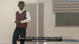 BLonde hentai girl is going to worship big black dick in a hentai scene here