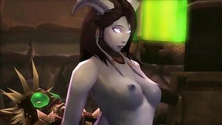 So she sucks it but he turns it on and gets really brutal in Draenei hentai