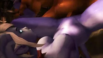 So she sucks it but he turns it on and gets really brutal in Draenei hentai