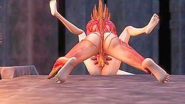 Futa demon fuckin with a bunch of crazy blowjobs and piledrive fucking in HD