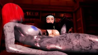 An 18-year-old chick is just ready to have her nun hole fucked by a demon