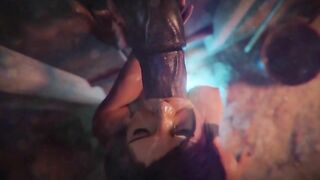 Lara Croft handles a huge cock in a hentai taboo fucking scene with orgasms