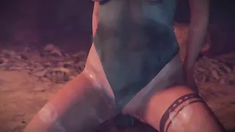Lara Croft handles a huge cock in a hentai taboo fucking scene with orgasms