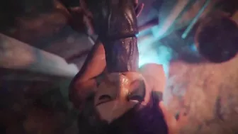 Lara Croft handles a huge cock in a hentai taboo fucking scene with orgasms