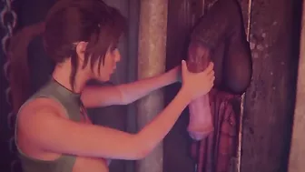 Lara Croft handles a huge cock in a hentai taboo fucking scene with orgasms