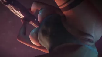 Lara Croft handles a huge cock in a hentai taboo fucking scene with orgasms