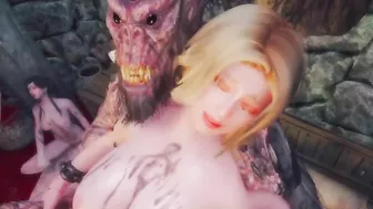 She is a bubbly and kinky but those Skyrim trolls fuck her up for life