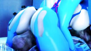 Samus Aran hentai fucking with a crazy hard alien dude that gapes her savagely