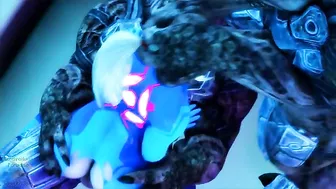 Samus Aran hentai fucking with a crazy hard alien dude that gapes her savagely