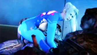 Samus Aran hentai fucking with a crazy hard alien dude that gapes her savagely