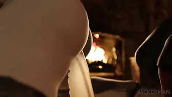 Hentai Lady Dimitrescu porn scene with a mythical creature called minotaur