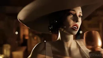 Hentai Lady Dimitrescu porn scene with a mythical creature called minotaur