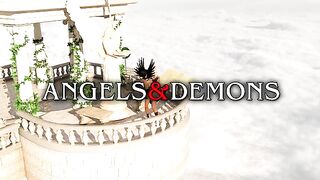 Futa tale of angels and demons with hard fucking and huge boobies in HD