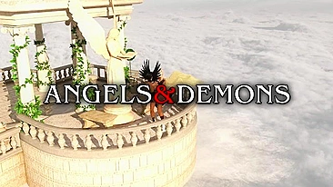 Futa tale of angels and demons with hard fucking and huge boobies in HD