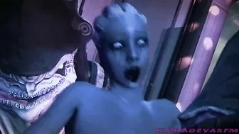 Mass Effect alien babe getting fucked in a hentai video with lots of taboo XXX