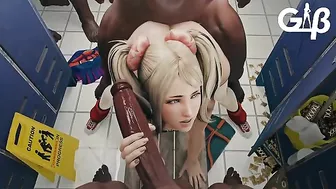 She gets gangbanged and shows how much she loves it Lollipop Chainsaw BBC She gets gangbanged and shows how much she loves it Lollipop Chainsaw BBC