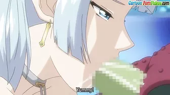 This very hot blonde babe is going to give an amazing blowjob to an alien