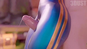 Chun Li thighjob hentai video with a guy fucking her sexy clothed legs HARD