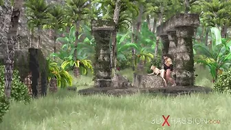 Check out her fine ass while she spreads her legs open for a monster cock