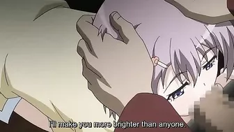 Her body looks great as she takes huge dick all the way in in hentai gangbang