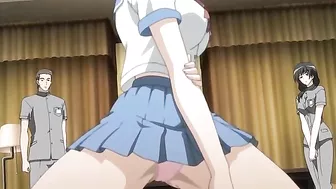 Her body looks great as she takes huge dick all the way in in hentai gangbang