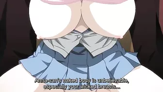 Her body looks great as she takes huge dick all the way in in hentai gangbang