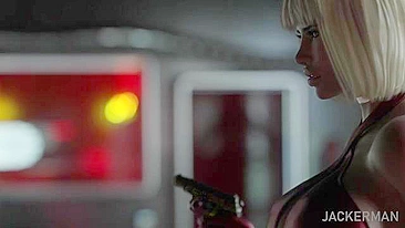 Slick and sexy lady shows hot breasts during hardcore loving with orgasms