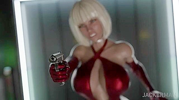 Slick and sexy lady shows hot breasts during hardcore loving with orgasms