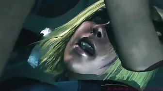 Supergirl and Harley Quinn hentai domination session with closeup sucking