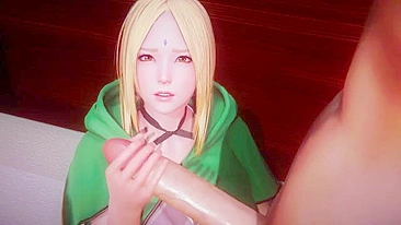 Tsunade hentai XXX Nice catch in a form of an oversized cock in HD quality
