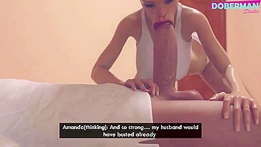 Redheaded hentai babe with big boobs is really into cuckolding these days