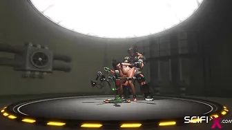 Black girl cannot wait to take that space cock in her horny hentai pussy here