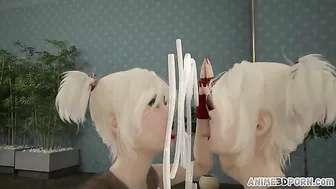 Futa mistress fantasy featured in a hardcore hentai movie with ass licking