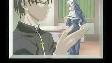 Fucking hentai nun pussy with love in his eyes and sacrilege in his face