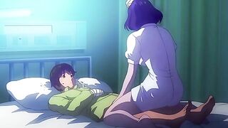 Hentai nurse using her feet and pussy to make this sexy patient orgasm HARD