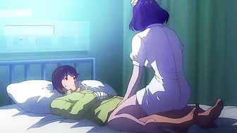 Hentai nurse using her feet and pussy to make this sexy patient orgasm HARD