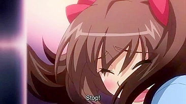 Adorable anime girl lets him lick and we see his hard dick in this video too