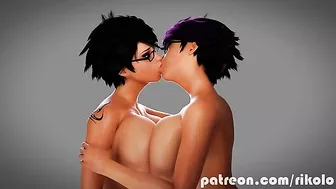 Rebecca's futanari stepsister gets fucked by her and cums on her face in a hentai scene.