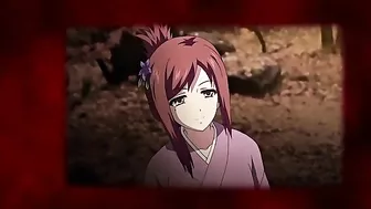 Sexy busty milf in hentai video enjoys a drink with young guy before fucking him.