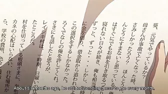 Sexy busty milf in hentai video enjoys a drink with young guy before fucking him.