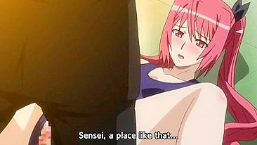 Hentai cosplay babe with big tits gets her pussy licked in a hot school scene.
