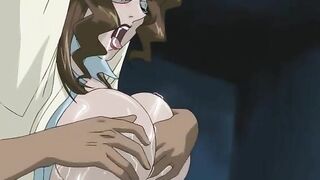 Hairy hentai babe gets doggystyle and screams.