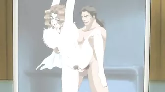 Hairy hentai babe gets doggystyle and screams.