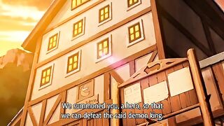 Hentai triple blowjob scene featuring busty warrior girls from Another World.