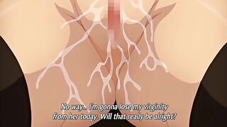 Hentai triple blowjob scene featuring busty warrior girls from Another World.