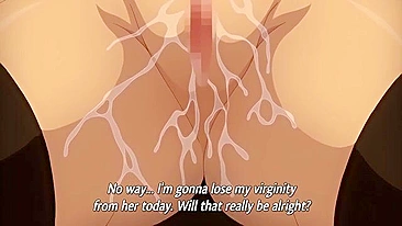 Hentai triple blowjob scene featuring busty warrior girls from Another World.